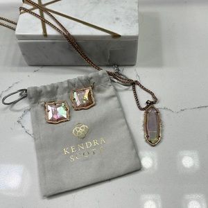 Kendra Scott set, beautiful earrings and drop necklace